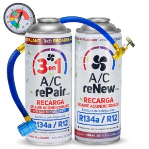 KIT COMPLETO - Pacchetto Ricarica Gas aria condizionata auto. Manometro incluso